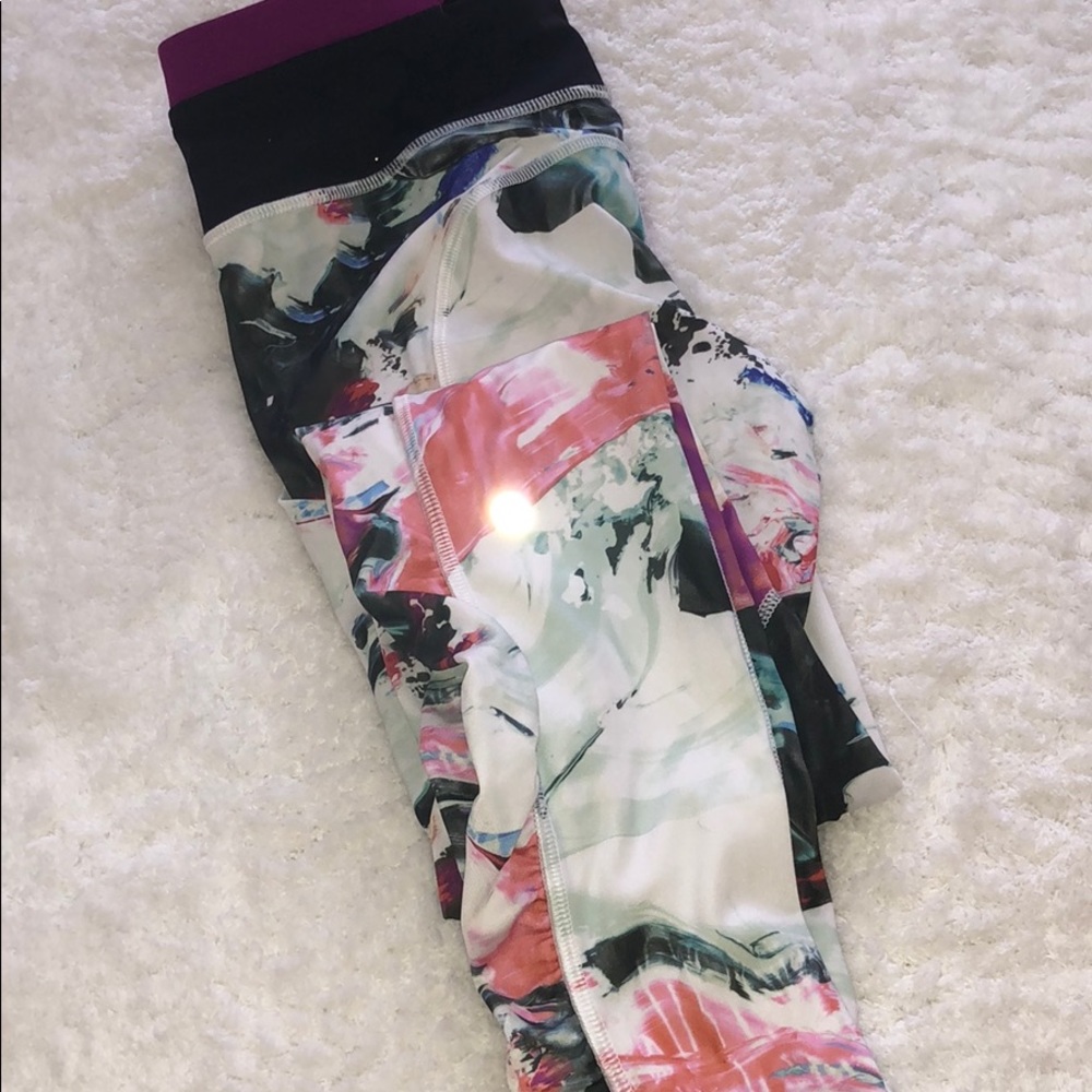 Multi-colored Rare Lululemon leggings with ruffle